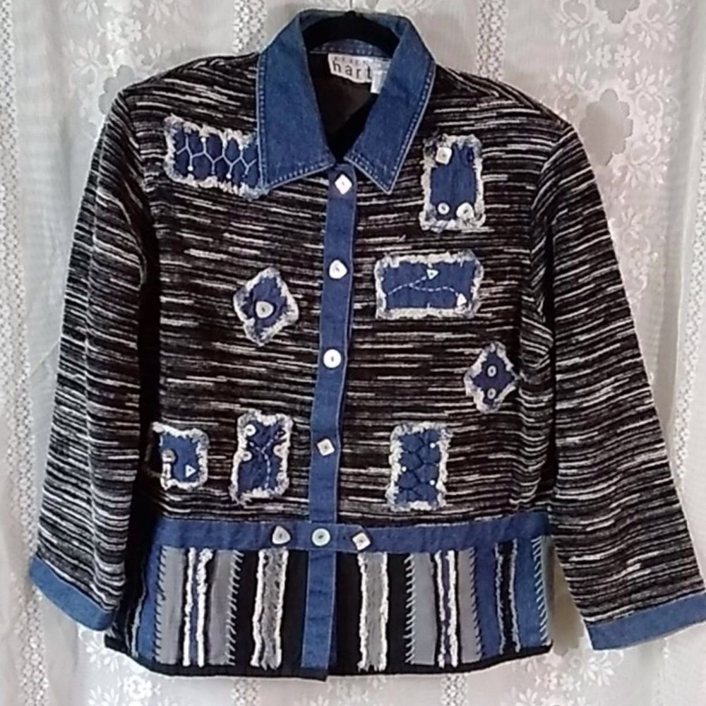 KEEN HART VINTAGE WOMEN'S JEANS DENIM JACKET SIZE XL